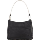Prada Black Nylon Triangle Metal Hobo Bag