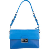 Prada Blue Saffiano Leather Single Flap Shoulder Bag