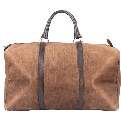 Christoan Dior Leather Monogram Boston 40 Duffle Bag - vintageandkickz