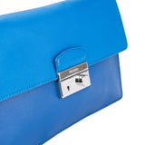 Prada Blue Saffiano Leather Single Flap Shoulder Bag