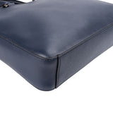 Burberry Blue Pebbled Leather Briefcase Handbag