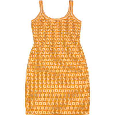 Fendi Multicolor Orange Viscose Dress (IT 36) - vintageandkickz