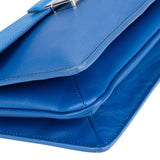 Prada Blue Saffiano Leather Single Flap Shoulder Bag