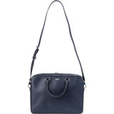 Burberry Blue Pebbled Leather Briefcase Handbag