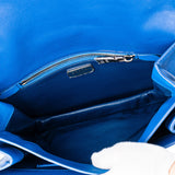 Prada Blue Saffiano Leather Single Flap Shoulder Bag