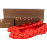 Gucci Red Rubber Ballerinas Shoes (37)