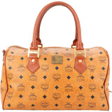 MCM Visetos Monogram Boston Handbag