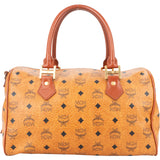 MCM Visetos Monogram Boston Handbag