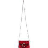 Gucci Monogram Velvet GG Crinkled Leather Crystal Dionysus Mini Crossbody Bag
