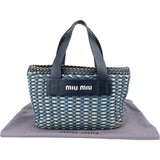 Miu Miu Braided Denim Bucket Handbag