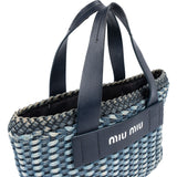 Miu Miu Braided Denim Bucket Handbag