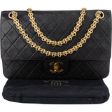 Chanel Quilted Lambskin 24K Gold Double Flap Shoulder Bag