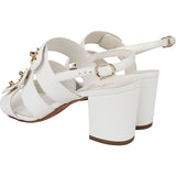 Chanel White Leather Triple Turnlock Sandals (37,5)