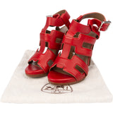 Hermès Rouge Leather Gladiator Sandals (35,5)