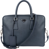 Prada Blue Saffiano Leather Business Handbag