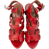 Hermès Rouge Leather Gladiator Sandals (35,5)