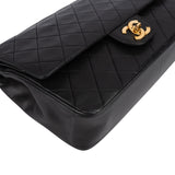 Chanel Quilted Lambskin 24K Gold Double Flap Shoulder Bag