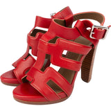 Hermès Rouge Leather Gladiator Sandals (35,5)