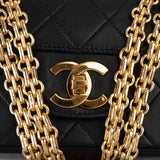 Chanel Quilted Lambskin 24K Gold Double Flap Shoulder Bag