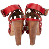 Hermès Rouge Leather Gladiator Sandals (35,5)
