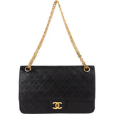 Chanel Quilted Lambskin 24K Gold Double Flap Shoulder Bag