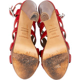 Hermès Rouge Leather Gladiator Sandals (35,5)