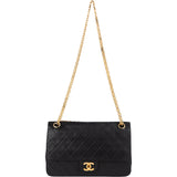 Chanel Quilted Lambskin 24K Gold Double Flap Shoulder Bag