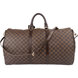 Louis Vuitton Damier Ebene Monogram Keepall 55 Bandouliere