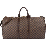Louis Vuitton Damier Ebene Monogram Keepall 55 Bandouliere