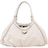 Gucci Classic White Leather Abbey Handbag