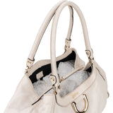 Gucci Classic White Leather Abbey Handbag