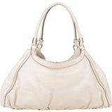 Gucci Classic White Leather Abbey Handbag