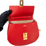 Chloé Rouge Leather Drew Crossbody Bag