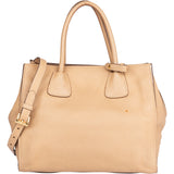 Prada Beige Leather Twin Zip Handbag