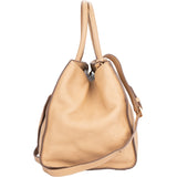 Prada Beige Leather Twin Zip Handbag