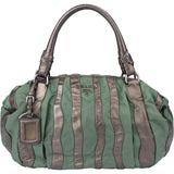 Prada Nylon Leather Stripes Handbag