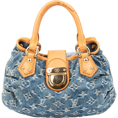 Louis Vuitton Denim Monogram Pleaty Handbag