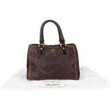 Prada Bicolor Leather Madras India Handbag
