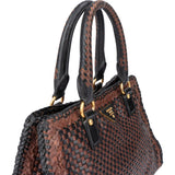 Prada Bicolor Leather Madras India Handbag