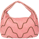 Bottega Veneta Limited Chain Pink Intrecciato Leather Belly Hobo Bag