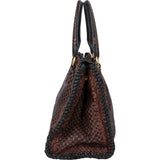 Prada Bicolor Leather Madras India Handbag