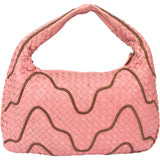Bottega Veneta Limited Chain Pink Intrecciato Leather Belly Hobo Bag