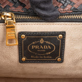 Prada Bicolor Leather Madras India Handbag