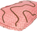 Bottega Veneta Limited Chain Pink Intrecciato Leather Belly Hobo Bag