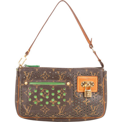 Louis Vuitton Limited Perforated Canvas Monogram Pochette Accessoire Handbag