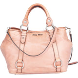 Miu Miu Rose Leather City Handbag