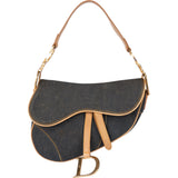 Christian Dior Blue Denim Saddle Handbag