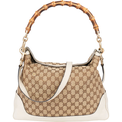 Gucci GG Monogram Bamboo Handbag