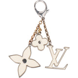 Louis Vuitton Silver Tone White Epi Flower Keychain