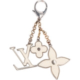 Louis Vuitton Silver Tone White Epi Flower Keychain